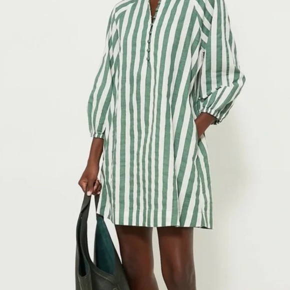 POMANDER PLACEGreen Stripe Maryse Mini Caftan sz XL - Picture 2 of 9